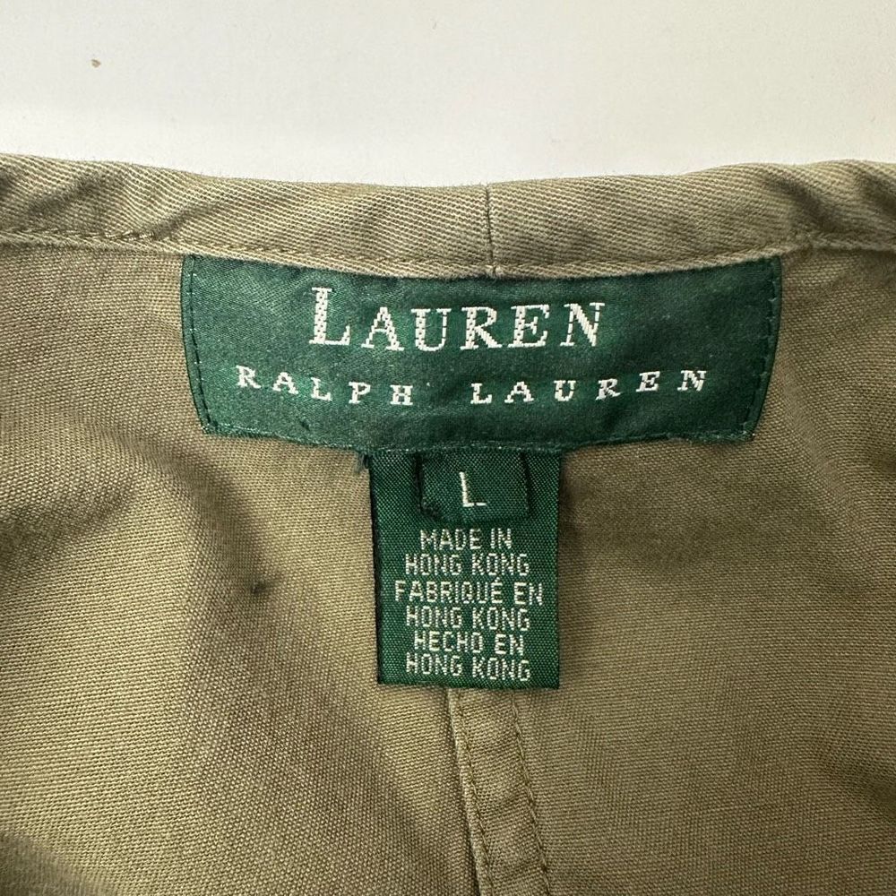 LAUREN‎ Ralph Lauren Women’s Vintage Fishing Utility Vest Olive green sz L - Picture 6 of 9